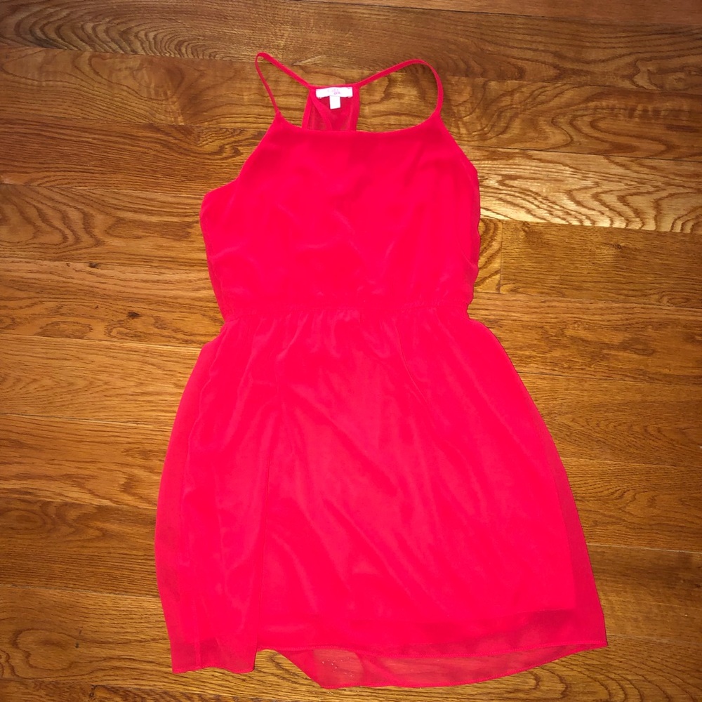 Silky Red Skater Dress